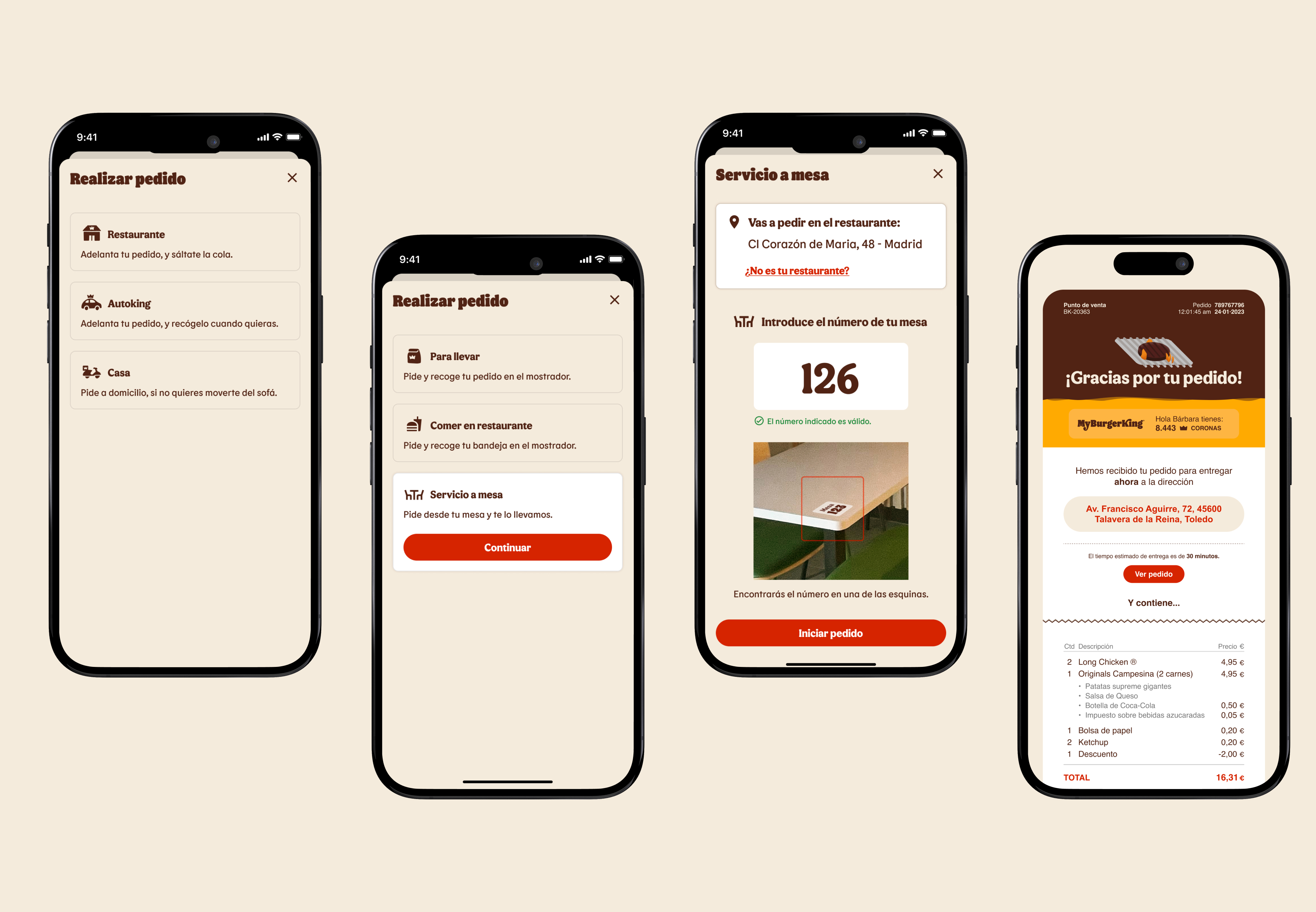 Burger King product design and user flow wireframes by Ignacio Benito